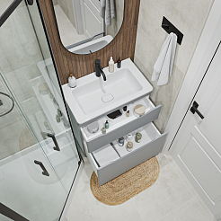 Vivon Тумба с раковиной Shelly 70 серая матовая – фотография-3